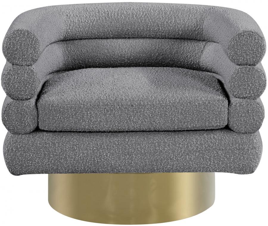 Meridian Furniture - Tessa Boucle Fabric Accent Chair In Grey - 544Grey
