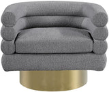Meridian Furniture - Tessa Boucle Fabric Accent Chair In Grey - 544Grey