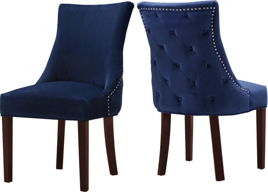 Meridian Furniture - Hannah Velvet Dining Chair Set Of 2 In Navy - 774Navy-C