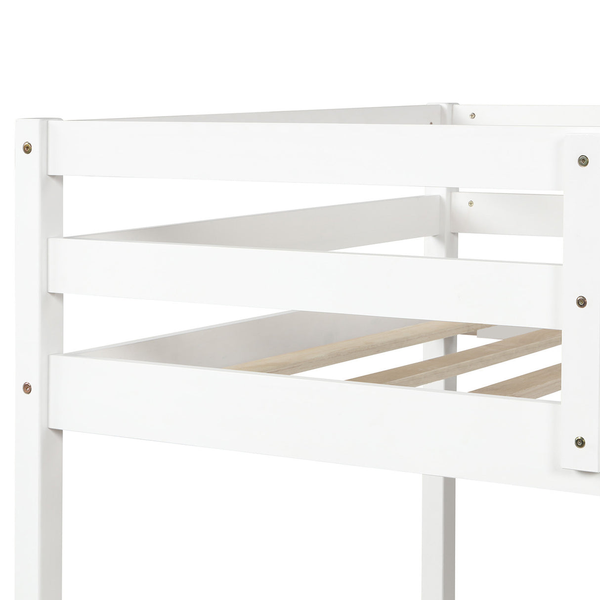 Twin over full bunk bed (White) ( old sku : WF193722AAK ） - Home Elegance USA