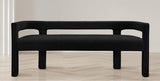 Athena Boucle Fabric Bench In Black - 865Black | Meridian | Home Elegance USA