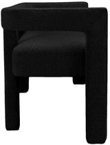 Meridian Furniture - Athena Boucle Fabric Bench In Black - 865Black