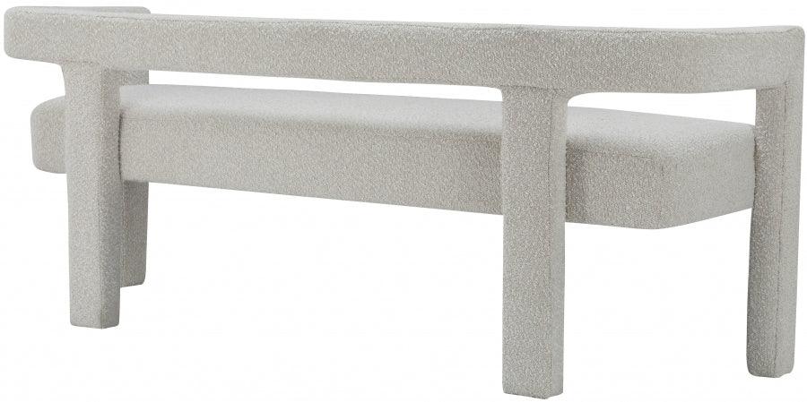 Athena Boucle Fabric Bench In Cream - 865Cream | Meridian | Home Elegance USA