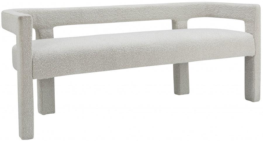 Athena Boucle Fabric Bench In Cream - 865Cream | Meridian | Home Elegance USA