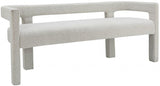 Meridian Furniture - Athena Boucle Fabric Bench In Cream - 865Cream