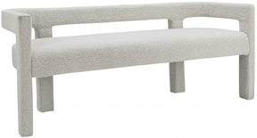 Athena Boucle Fabric Bench In Cream - 865Cream | Meridian