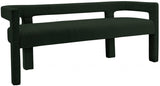 Athena Boucle Fabric Bench In Green - 865Green | Meridian | Home Elegance USA