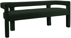 Athena Boucle Fabric Bench In Green - 865Green | Meridian