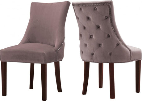 Meridian Furniture - Hannah Velvet Dining Chair Set Of 2 In Pink - 774Pink-C