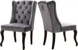 Meridian Furniture - Suri Velvet Dining Chair Set Of 2 In Grey - 772Grey-C