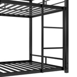 Metal Twin Size Triple Bunk Bed, Black - Home Elegance USA