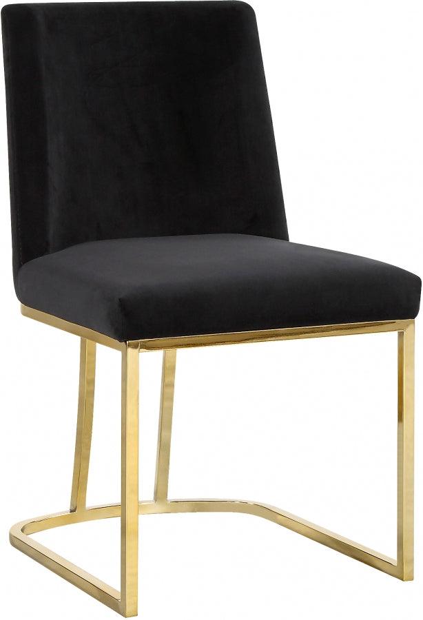 Meridian Furniture - Heidi Velvet Dining Chair Set Of 2 In Black - 776Black-C