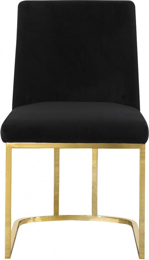 Meridian Furniture - Heidi Velvet Dining Chair Set Of 2 In Black - 776Black-C