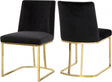 Heidi Velvet Dining Chair Set Of 2 In Black - 776Black-C | Meridian