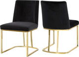 Meridian Furniture - Heidi Velvet Dining Chair Set Of 2 In Black - 776Black-C