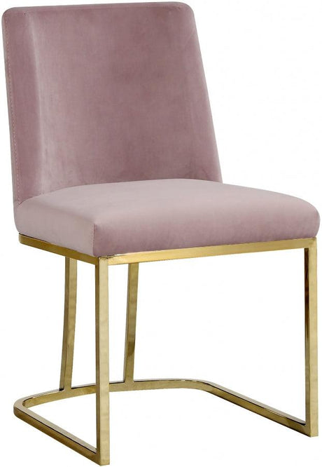 Meridian Furniture - Heidi Velvet Dining Chair Set Of 2 In Pink - 776Pink-C