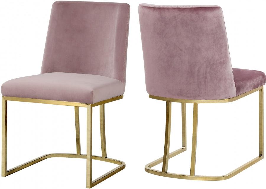 Meridian Furniture - Heidi Velvet Dining Chair Set Of 2 In Pink - 776Pink-C