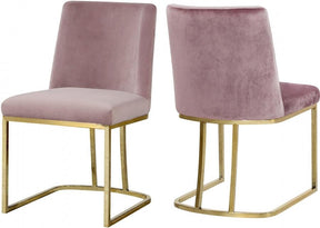 Heidi Velvet Dining Chair Set Of 2 In Pink - 776Pink-C | Meridian