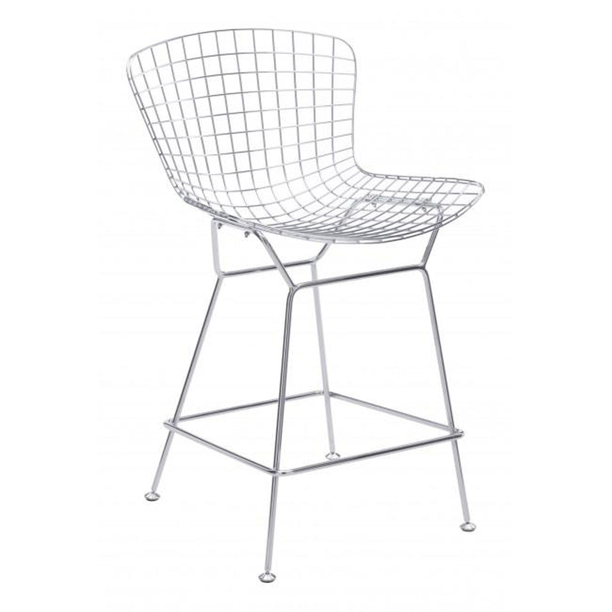 Zuo Wire Counter Chair Chrome - Set Of 2