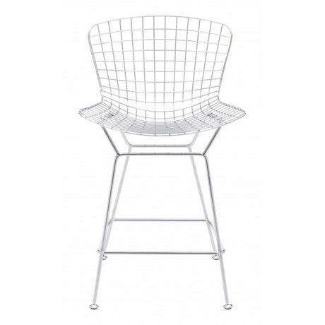 Zuo Wire Counter Chair Chrome - Set Of 2