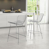 Zuo Wire Counter Chair Chrome - Set Of 2