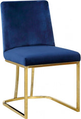 Meridian Furniture - Heidi Velvet Dining Chair Set Of 2 In Navy - 776Navy-C