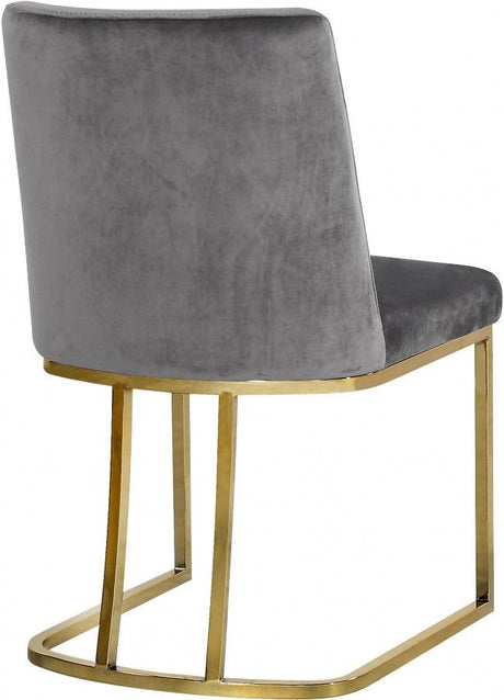 Meridian Furniture - Heidi Velvet Dining Chair Set Of 2 In Grey - 776Grey-C