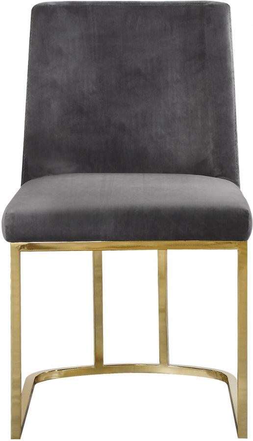 Meridian Furniture - Heidi Velvet Dining Chair Set Of 2 In Grey - 776Grey-C