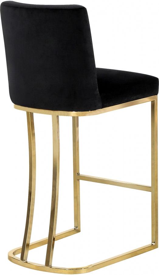 Meridian Furniture - Heidi Velvet Counter Stool Set Of 2 In Black - 777Black-C