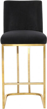 Meridian Furniture - Heidi Velvet Counter Stool Set Of 2 In Black - 777Black-C