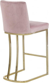 Meridian Furniture - Heidi Velvet Counter Stool Set Of 2 In Pink - 777Pink-C