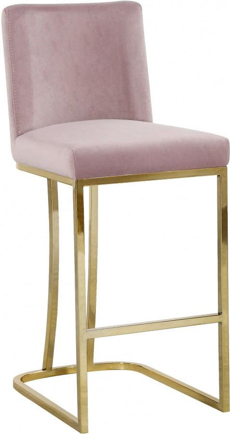 Meridian Furniture - Heidi Velvet Counter Stool Set Of 2 In Pink - 777Pink-C