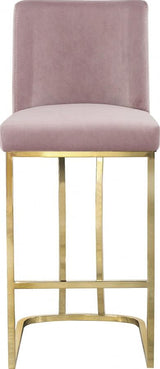 Meridian Furniture - Heidi Velvet Counter Stool Set Of 2 In Pink - 777Pink-C