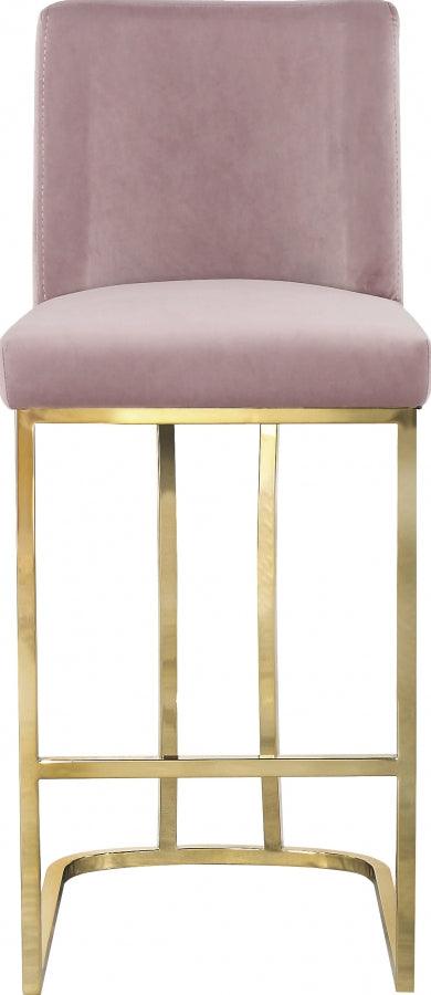 Meridian Furniture - Heidi Velvet Counter Stool Set Of 2 In Pink - 777Pink-C