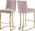 Heidi Velvet Counter Stool Set Of 2 In Pink - 777Pink-C | Meridian