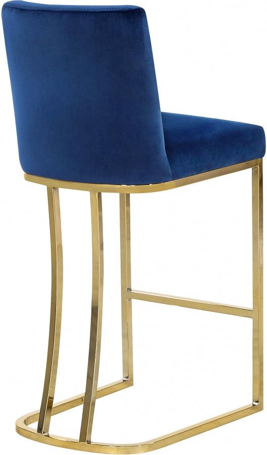 Meridian Furniture - Heidi Velvet Counter Stool Set Of 2 In Navy - 777Navy-C