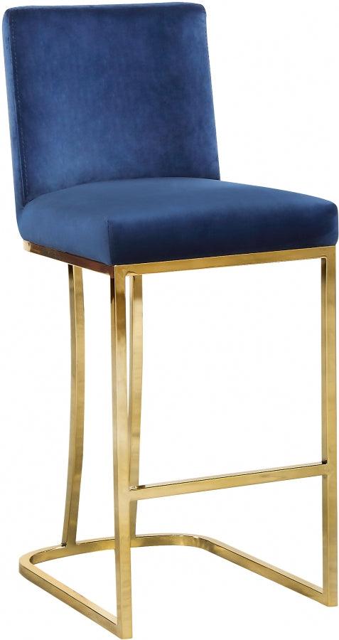 Meridian Furniture - Heidi Velvet Counter Stool Set Of 2 In Navy - 777Navy-C