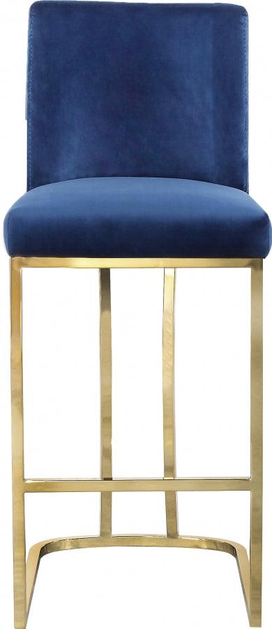 Meridian Furniture - Heidi Velvet Counter Stool Set Of 2 In Navy - 777Navy-C