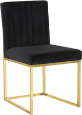 Meridian Furniture - Giselle Velvet Dining Chair Set Of 2 In Black - 778Black-C