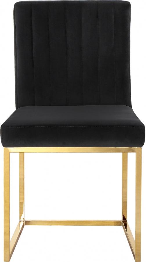 Meridian Furniture - Giselle Velvet Dining Chair Set Of 2 In Black - 778Black-C