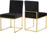 Meridian Furniture - Giselle Velvet Dining Chair Set Of 2 In Black - 778Black-C