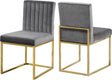 Giselle Velvet Dining Chair Set Of 2 In Grey - 778Grey-C | Meridian