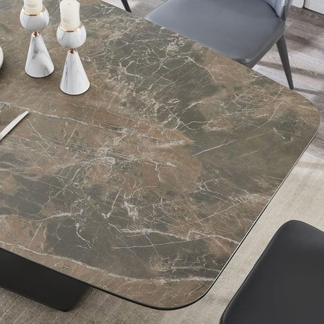 Elegance Fixed Dining Table In Brown - 18884 | J&M