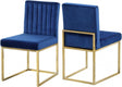 Giselle Velvet Dining Chair Set Of 2 In Navy - 778Navy-C | Meridian
