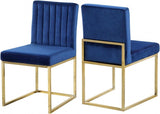 Meridian Furniture - Giselle Velvet Dining Chair Set Of 2 In Navy - 778Navy-C