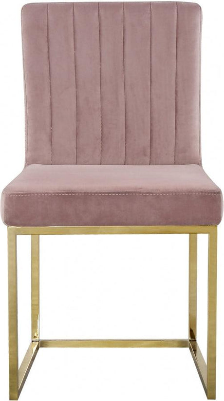 Meridian Furniture - Giselle Velvet Dining Chair Set Of 2 In Pink - 778Pink-C