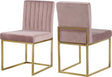 Giselle Velvet Dining Chair Set Of 2 In Pink - 778Pink-C | Meridian