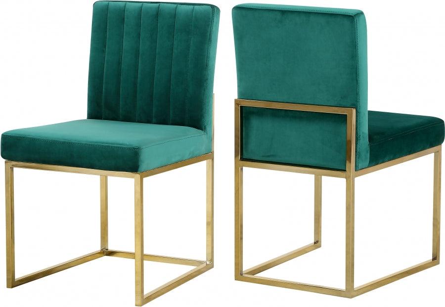 Meridian Furniture - Giselle Velvet Dining Chair Set Of 2 In Green - 778Green-C