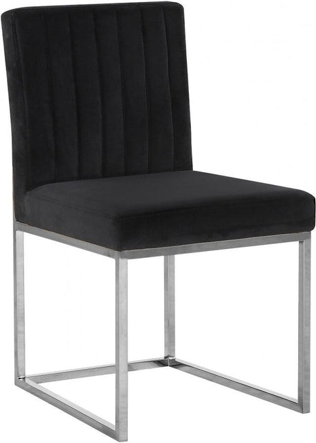 Meridian Furniture - Giselle Velvet Dining Chair Set Of 2 In Black - 779Black-C