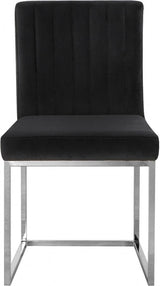 Meridian Furniture - Giselle Velvet Dining Chair Set Of 2 In Black - 779Black-C